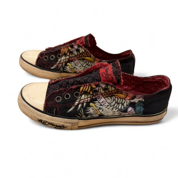 Ed Hardy Vintage Rare black and red low top sneakers - Picture 2 of 5